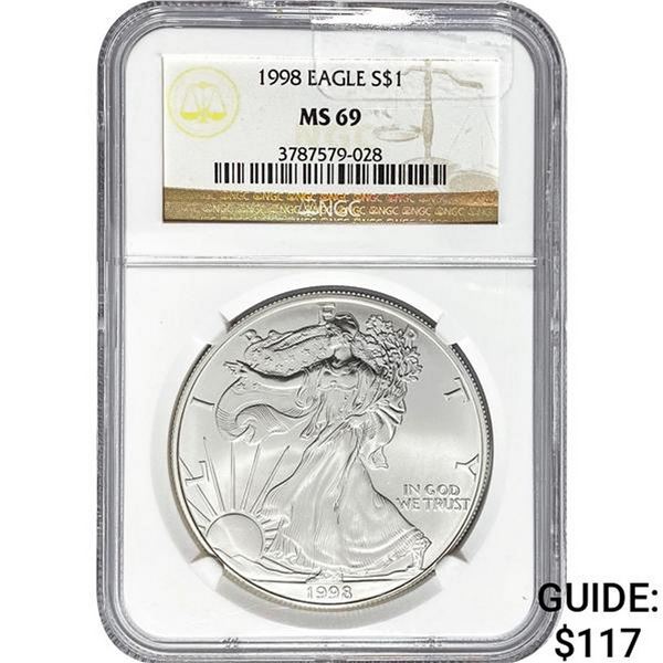 1998 American Silver Eagle NGC MS69