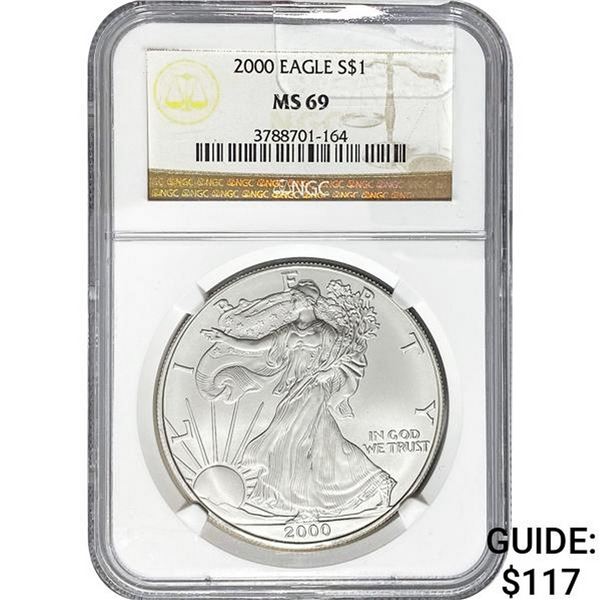 2000 American Silver Eagle NGC MS69