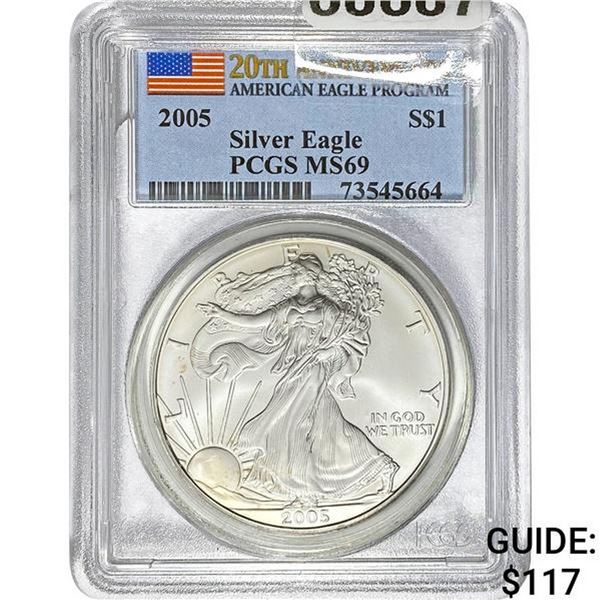 2005 Silver Eagle PCGS MS69