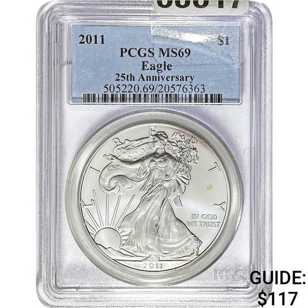 2011 $1 American Silver Eagle PCGS MS69