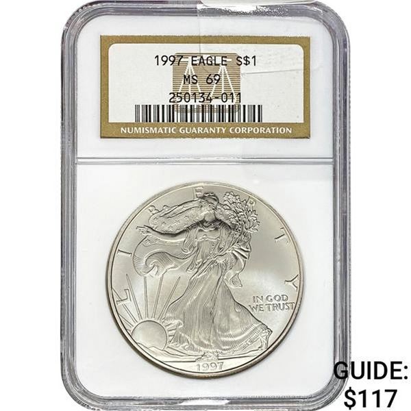 1997 American Silver Eagle NGC MS69
