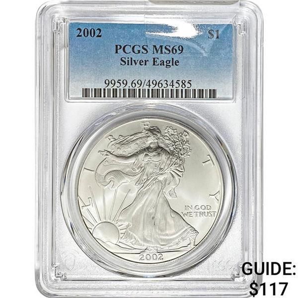 2002 $1 Silver Eagle PCGS MS69