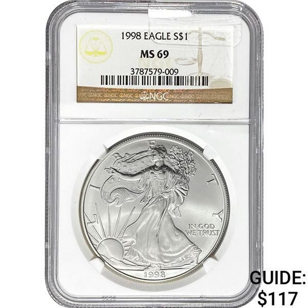 1998 American Silver Eagle NGC MS69