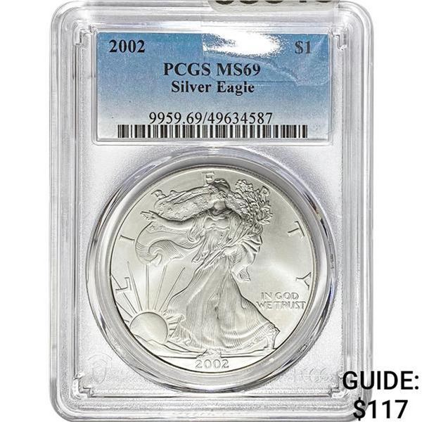 2002 $1 Silver Eagle PCGS MS69