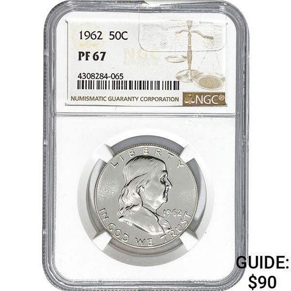 1962 50C Franklin Half Dollar NGC PF67