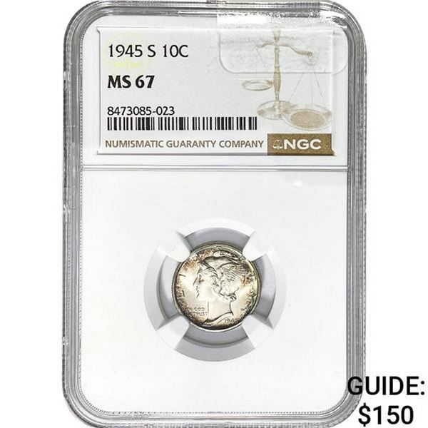 1945-S Mercury Dime NGC MS67