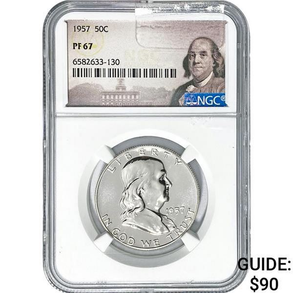 1957 Franklin Half Dollar NGC PF67
