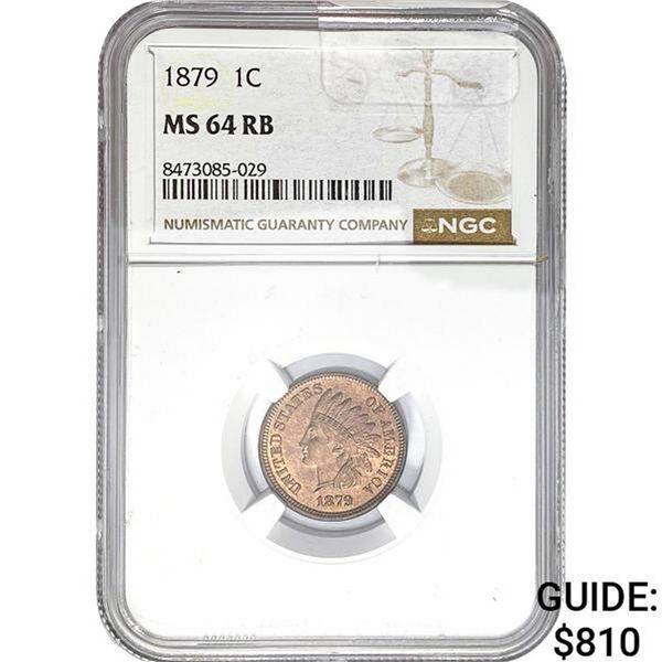 1879 Indian Head Cent NGC MS64 RB