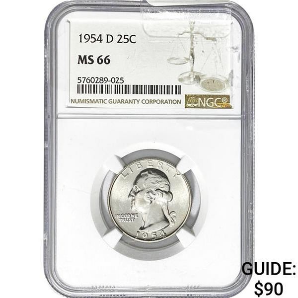 1954-D Washington Quarter NGC MS66