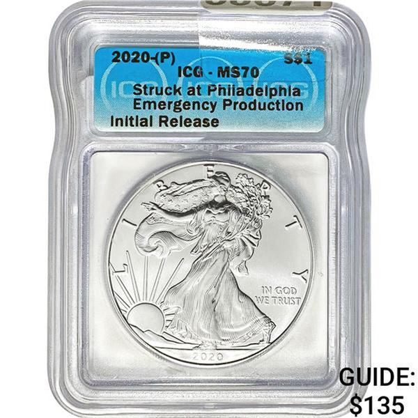 2020-(P) Silver Eagle ICG MS70