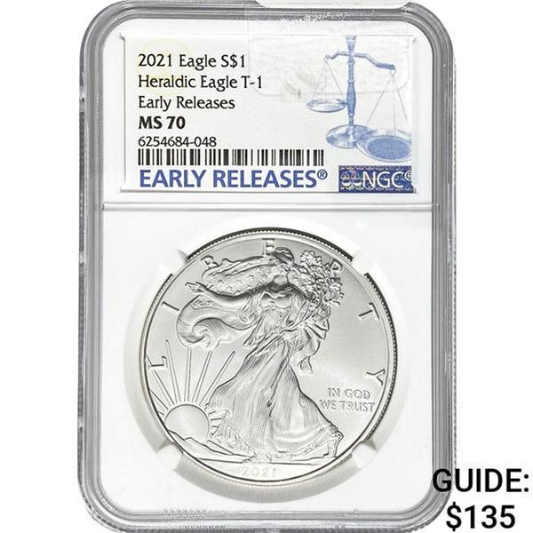 2021 Eagle S$1 Heraldic Eagle T-1 NGC MS