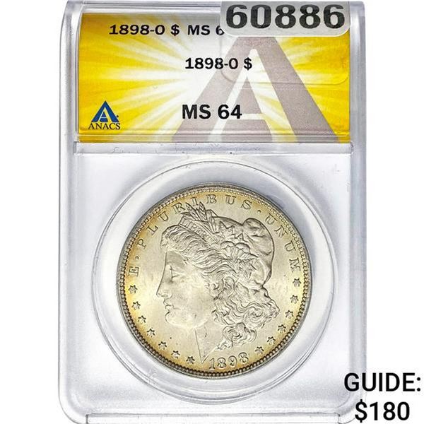 1898-O Morgan Silver Dollar ANACS MS64