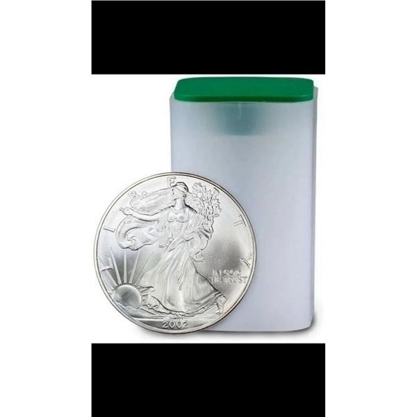 [20] 2002 American Silver Eagle Roll GEM BU