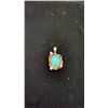 Image 1 : 18K YELLOW GOLD CUSTOM HAND MADE CRYSTAL OPAL & DIAMOND PENDANT, 9.90GR, OVAL CABOCHON CUT NATURAL