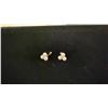 Image 1 : PAIR OF 14K YELLOW GOLD ROUND WHITE AKOYA CULTURED CLASSIC TREFOIL DESIGN, PEARL EARRINGS, 2.90GR,