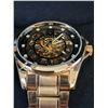 Image 3 : AMAZING BLACK FULLY AUTOMATIC ROLEX SKELETON WATCH HIGH END REPLICA. GOLDEN OYSTER BRACELET.
