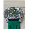 Image 3 : ROLEX SUBMARINER REPLICA WATCH. INTENSE GREEN DIALS, DIAMOND BEZEL. GREEN OYSTER-FLEX STRAP