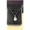 Image 1 : NEW 925S 4.0CT SIMULATED DIAMOND (CZ) TEARDROP NECKLACE, ADJUSTABLE 16"-18" LONG, MOUNTED IN 925