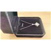 Image 2 : NEW 925S 2.0CT SIMULATED DIAMOND (CZ) CLOVER NECKLACE, ADJUSTABLE 16" - 18" LONG, MOUNTED IN 925