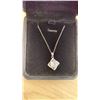 Image 3 : NEW 925S 2.0CT SIMULATED DIAMOND (CZ) CLOVER NECKLACE, ADJUSTABLE 16" - 18" LONG, MOUNTED IN 925