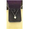 Image 1 : NEW 925S 2.0CT HEART CUT SIMULATED DIAMOND (CZ) HALO NECKLACE, ADJUSTABLE 16" - 18" LONG, MOUNTED
