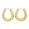 Image 5 : Milor Italian 14K Yellow Gold Polished Puffed Ribbed Wide Hoop Huggie Earrings