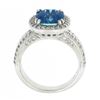 Image 8 : Platinum 3.58 ctw Cushion Aquamarine w/ Diamond Halo & Accents Mil grain Work Ri