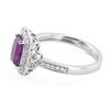 Image 2 : 1.72 ctw UNHEATED Purple Pink Kashmir Sapphire and 0.34 ctw Diamond Platinum Rin