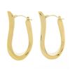 Image 5 : Milor Italy 14K Yellow Gold Unique Long Puffed Hallowed Polished Hoop Earrings