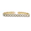 Image 3 : 18KT Yellow Gold 8.91 ctw Emerald Cut & Diamond Tennis Bracelet