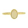 Image 4 : Vintage Handmade 18k Gold Oval Cabochon Cut Opal Solitaire Petite Cocktail Ring