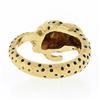 Image 5 : Vintage 18k Gold Ruby Eyes Detailed Blue Enamel Dot Spotted Leopard Serpent Ring