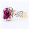 Image 2 : 2.71 ctw Purplish-Pink Sapphire and 0.66 ctw Diamond 18K Yellow Gold Ring (GIA C