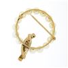Image 4 : Vintage 14k Gold Cultured Pearl w/ 0.32 ctw Diamond Round Circle Wreath Pin Broo
