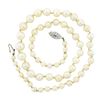Image 3 : Vintage GIA Graduated Akoya Saltwater Pearl Necklace w/ 14k Gold Diamond Clasp