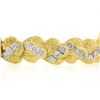Image 3 : Vintage 18k Gold & Platinum 5.0 ctw Old Diamond Etched Floral Statement Bracelet