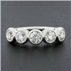 Image 2 : NEW Platinum 1.97 ctw Milgrain Bezel European Diamond 5 Stone Wedding Band Ring