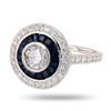 Image 2 : 0.65 ctw Diamond and 1.11 ctw Blue Sapphire Platinum Ring (0.99 ctw Diamonds)