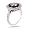Image 3 : 0.65 ctw Diamond and 1.11 ctw Blue Sapphire Platinum Ring (0.99 ctw Diamonds)