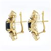 Image 3 : Vintage 18k Yellow Gold 12.90 ctw GIA Oval Sapphire & Diamond Statement Earrings