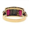 Image 6 : Antique Victorian 18K Rosy Yellow Gold Lozenge Kite Red Stone Signet Band Ring