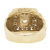 Image 7 : Men's Solid 14K Yellow Gold 1.26 ctw Diamond Solitaire & Halo Nugget Style Ring