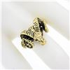 Image 3 : Vintage 14k Gold Detailed Textured 3D Rams Head w/ Pave Set Ruby Eyes Ring