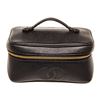 Image 1 : Chanel Black Caviar Leather Vanity Case Bag