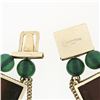 Image 6 : Lucien Piccard 14K Gold Carved Tigers Eye Trojan Green Chalcedony Beads Bracelet