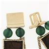 Image 7 : Lucien Piccard 14K Gold Carved Tigers Eye Trojan Green Chalcedony Beads Bracelet