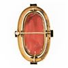 Image 3 : LARGE Antique Victorian 18k Gold GIA NO DYE Carved Coral Cameo Pearl Brooch Pin