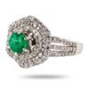 Image 1 : 0.91 ctw Emerald and 1.09 ctw Diamond 14K White Gold Ring