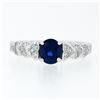 Image 5 : NEW 14K Gold 1.36 ctw GIA Oval Sapphire Solitaire & Diamond Heart Engagement Rin