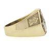 Image 5 : Men's Vintage Solid 10K Yellow & White Gold Detailed Masonic Wide Band Ring